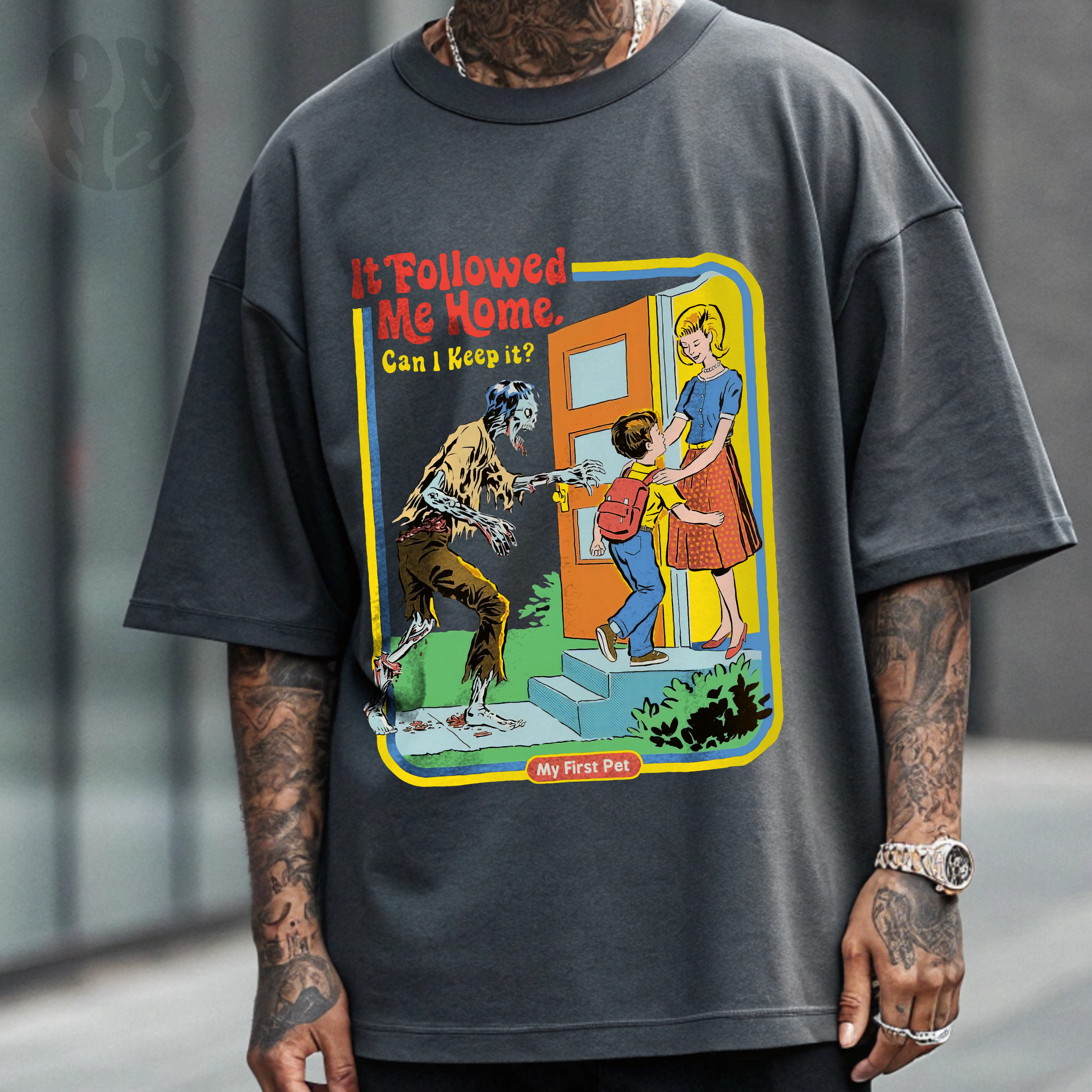 T-SHIRT RHODES - ZOMBIE À LA MAISON