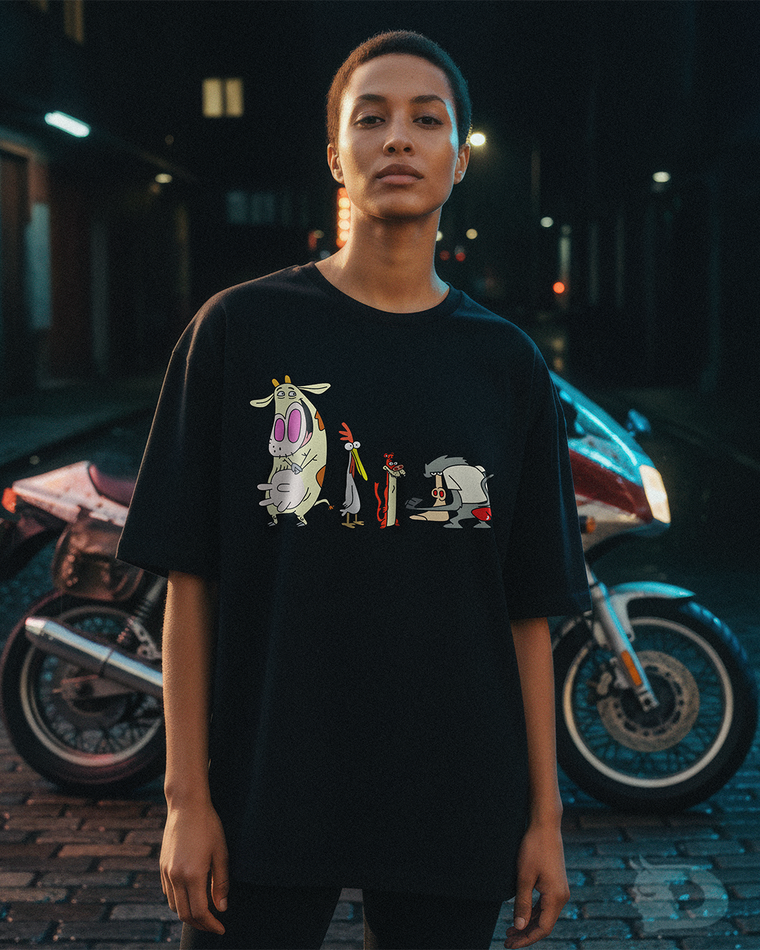 CAMISETA CARTOON - VACA Y POLLITO